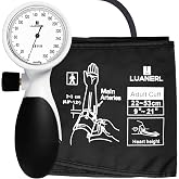 LUANERL Manual Blood Pressure Cuff Adult 9&rdquo;-21&rdquo; Inches (22-53CM) (Large/XL)- Aneroid Sphygmomanometer -Extra Large with Integrated Bulb, Dial and Air Valve, Comfort Cuff | for Clinical or Home Use