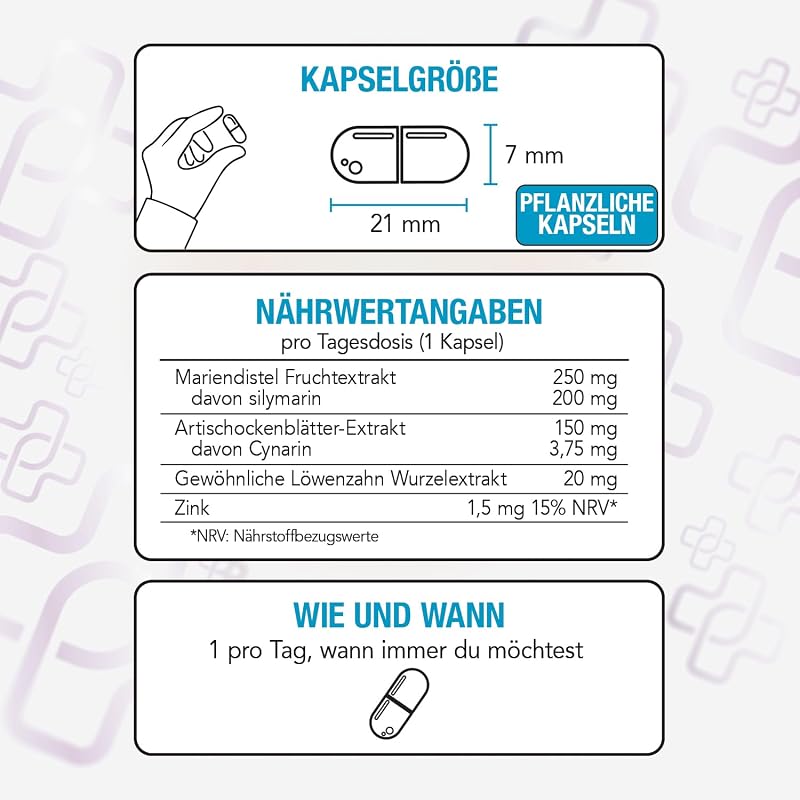 Mariendistel Artischocke Löwenzahn, Leber Komplex PiùLife – 180 Kapseln