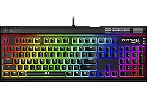 HyperX Alloy Elite 2 – Mechanical Gaming Keyboard, Software-Controlled Light & Macro Customization, ABS Pudding Keycaps, Media Controls, RGB LED Backlit, Linear Switch, HyperX Red,Black