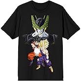 Dragon Ball Z Cell Goku and Gohan Men's Black T-Shirt