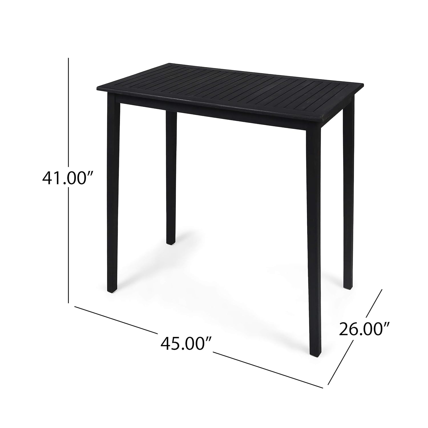 Christopher Knight Home 309014 Teresa Outdoor Minimalist Acacia Wood Rectangle Bar Table Dark Gray: Industrial & Scientific