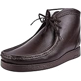 LIBERTYZENO Mens Moccasin Toe Desert Boots Genuine Leather Adults Lace Up Casual Chukka Boot Shoes for Easter Gift
