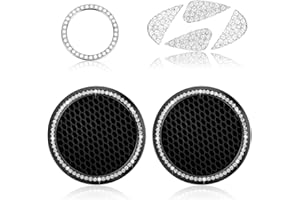 ZELLYA 4Pack Fit for 2013-2022 Hyundai Sonata Elantra Ix35 Ix25 Tucson Verna Mistra Accent Bling Interior Decoratiion Accessories,2Pcs Crystal Car Cup Holder Coasters, Bling Engine Start Stop Button Cover
