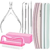FANDAMEI Nail Care Kit, Nail Files 100/180, Nail Buffer Block, Cuticle Nippers, Cuticle Trimmer, Cuticle Pusher, Nail Tools, Nail Kit, Pedicure &amp; Manicure Tools, Nail Prep Kit, Manicure Kit for Women
