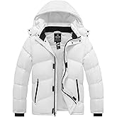 wantdo Men's Waterproof Winter Coat Warm Puffer Jacket with Removable Hood