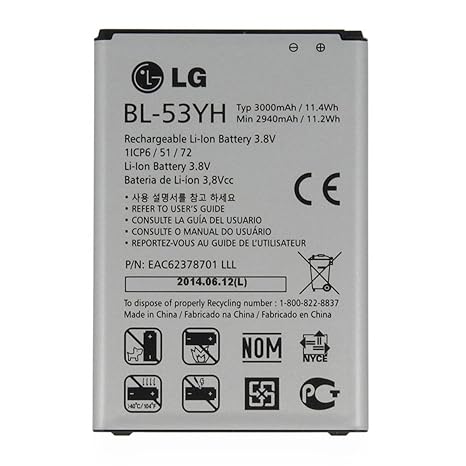 LG Akku BL-53YH, 3000 mAh, für G3/D850/D855/LS990/VS985/F400/D851/F460/d830