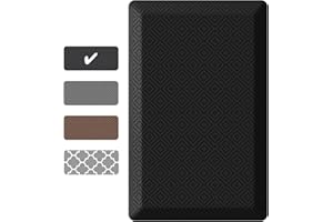 Ophanie Anti Fatigue Cushioned Mat, 9/10 inch Thick, Kitchen mats for Floor, Kitchen Rugs, Waterproof,Comfort Ergonomic Standing Mat for Office, Home, Sink, 20x32 Black Non-Slip Ridged Bottom