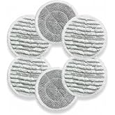 BOJUK F2 Steam Mop Replacement Pads, 6 Pack Washable Reusable Microfiber Scrubbing Pads for Hard Floor Cleaning
