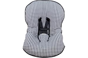 JYOKO Kids Universal Padded Cover Liner for Baby car seat Gr 0/100% Cotton Made (Compatible with Maxi COSI, Chicco, Mico, Evenflo, Mesa, Britax and More) (Vichy)