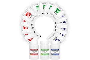 CIZTADA 15 Pack pH Calibration Buffer Powder with 3 Bottles, 250 ml Each for pH 6.86, pH 4.00 and pH 9.18 Calibration Solution, pH Calibration Packets for pH Tester/Pen/Meter