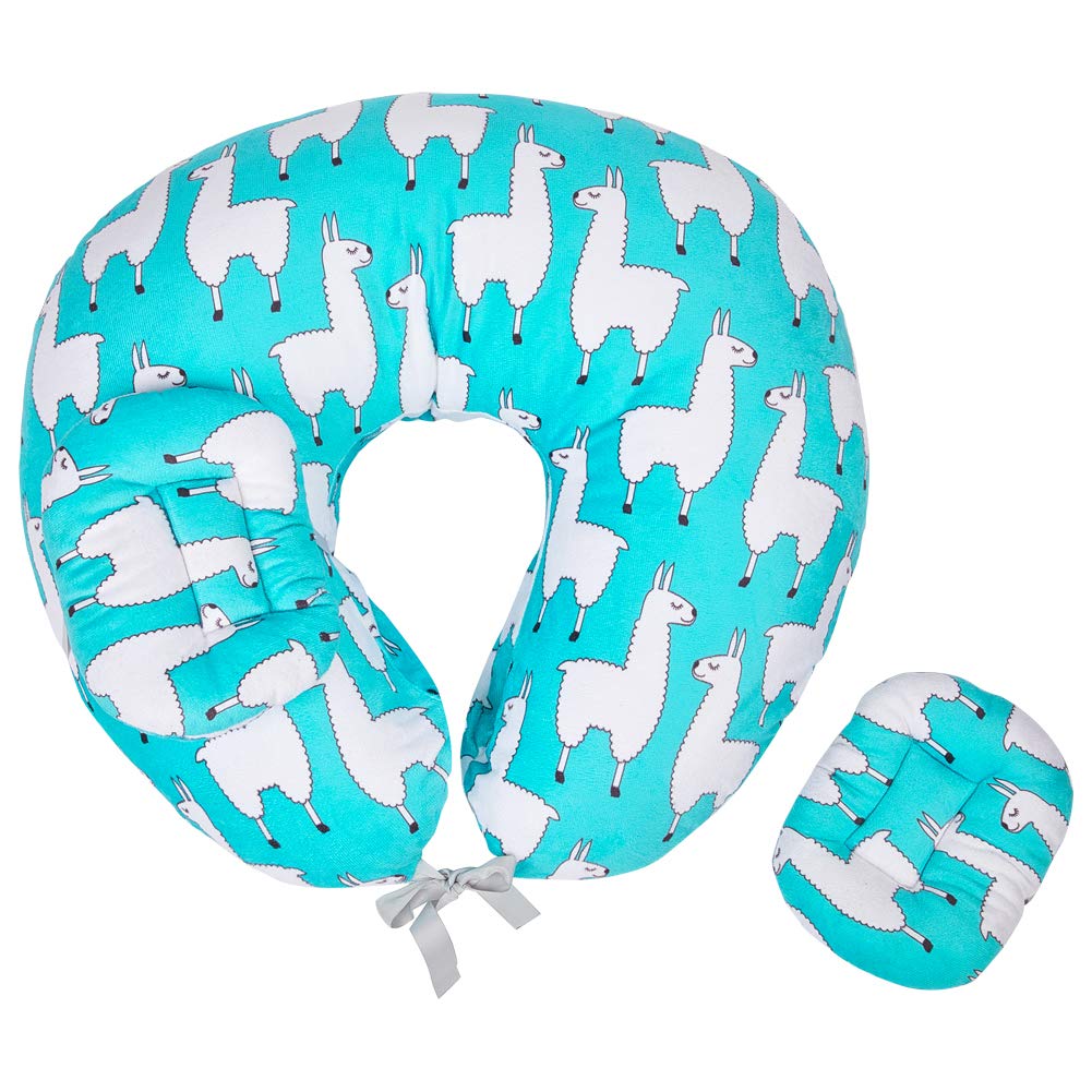 MHJY Nursing Pillow Cover with 2Pcs Moveable Head Positioner Baby Pillow| Minky Infant Pillow Slipcover with Adjustable Strap for Moms| Baby Shower Gift