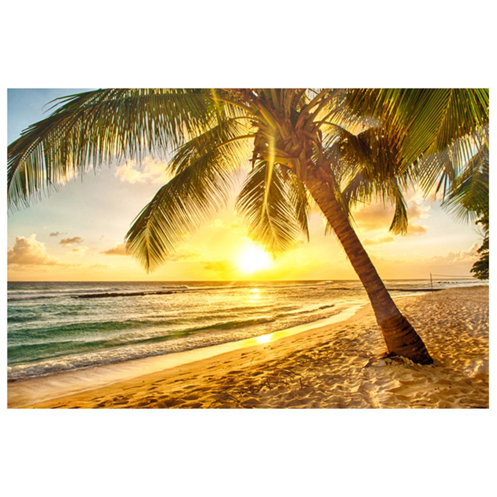 Beach Photo Background Cloth 3D Seaside Sunset Photography Backdrop Wall Props 90 x 150cm
