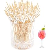 Cure Dent 300 Pcs] Cocktail Picks Toothpicks For Appetizers - 4.7 Inch Gold Pearl Cocktail Cure Dent Decoratif