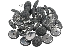 DriYwld Upholstery Tacks Bed Skirt Pins - 30 Pcs Fabric Covered Button Twist Pins for Slipcovers, Bedskirts, Armrest Covers, Headliners (Dark Gray)