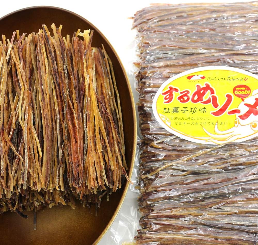 Amazon するめソーメン 500g するめ 業務用 するめスティック チャック付き袋入り スルメイカ スルメスティック するめ ソーメン 駄菓子 いか 業務用 函館えさん昆布の会 さいとう おつまみ 珍味 通販