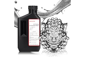 RepRapper Silver 3D Printer Resin, 405nm Fast UV-Curing 1kg Standard Resin, Photopolymer 3D Printing Resin with Metallic Shine for LCD Printer, 1000g Silver