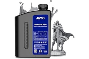 JAYO 3D Printer Resin 2KG, Upgraded Standard Plus 3D Printer Resin, 405nm UV Fast Curing Photopolymer 3D Resin for LCD DLP SLA 3D Printer, Higher Precision & Stronger Toughness, Grey 2000g