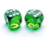 Bescon Professional Precision Dice Round Corner 9/16" (14.3mm) with Random Serial Number, Precision Cut Dice 14.3MM Gem Green, 2pcs Set