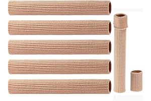 Angzhili 5 Pcs Open Toe Finger Tubes Sleeves Protectors,Silicone Toe Sleeve Tubes Protector,Stretched Cuttable Compression Cu