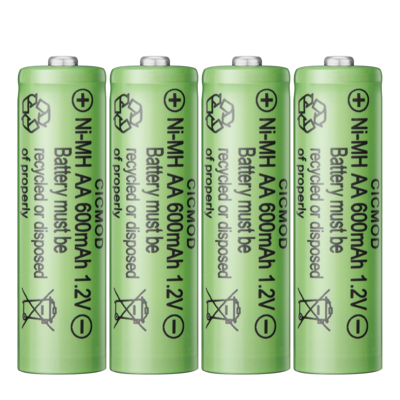 Photo 1 of CICMOD Rechargeable AA Batteries 1.2V Ni-MH 600mAh Double A Battery for Outdoor Garden Solar Lights 4 Pack