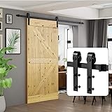 U-MAX 8 FT Heavy Duty Sturdy Sliding Barn Door Hardware Kit, J Shape Hangers, Super Smoothly and Quietly, Simple and Easy to