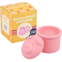 GABROC Pig-Shaped Ceramic Bacon Grease Saver With Strainer & Lid - Large Kitchen Grease Keeper