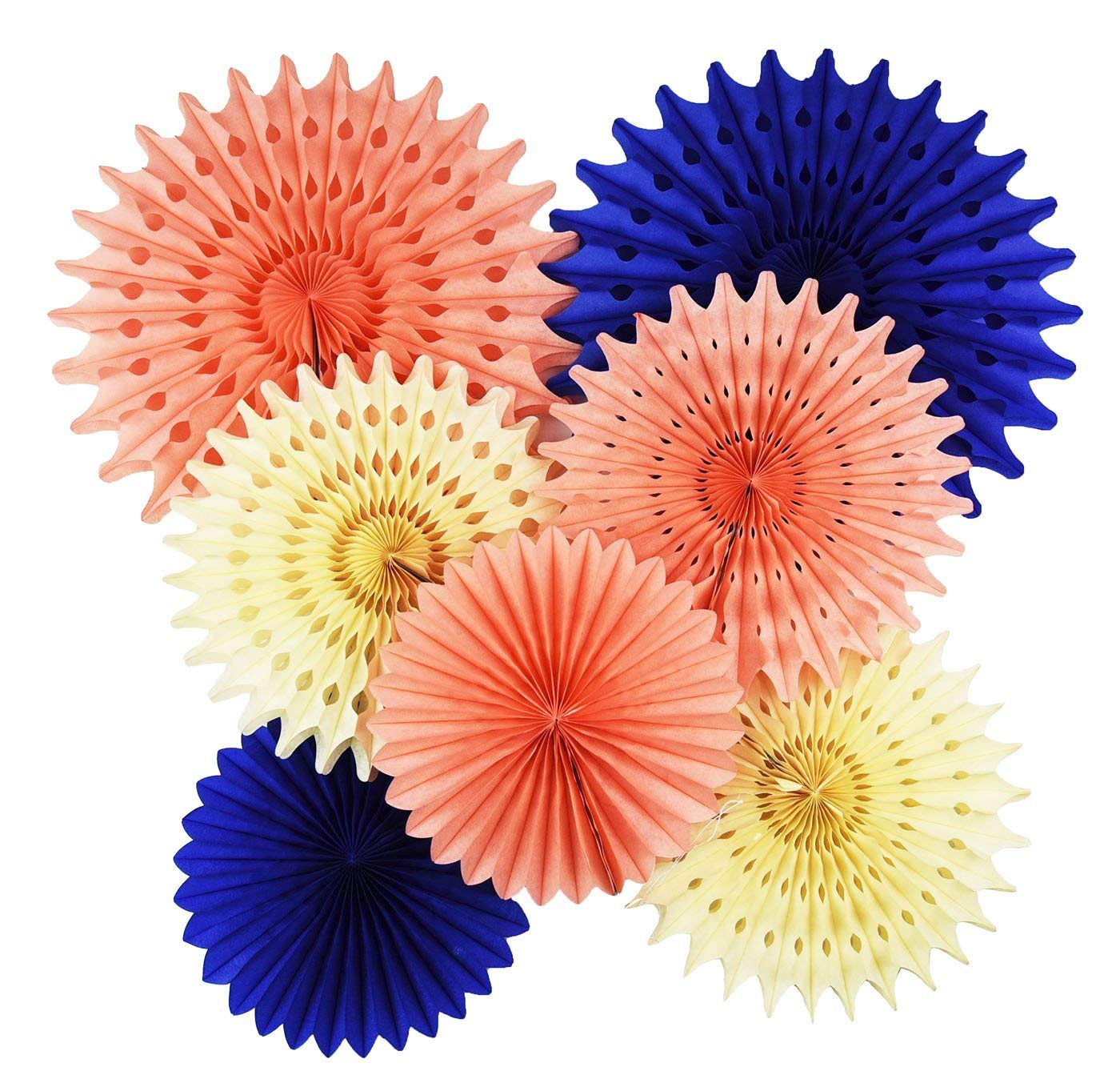 Amazoncom Bridal Shower Decorations 7 Pcs Navy Peach Cream Tissue