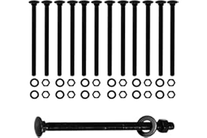 CNQLIS 1/2" x 8" Carriage Bolts Kit, 12PCS Black Carriage Bolts, Rust Resistance Galvanized Carriage Bolt