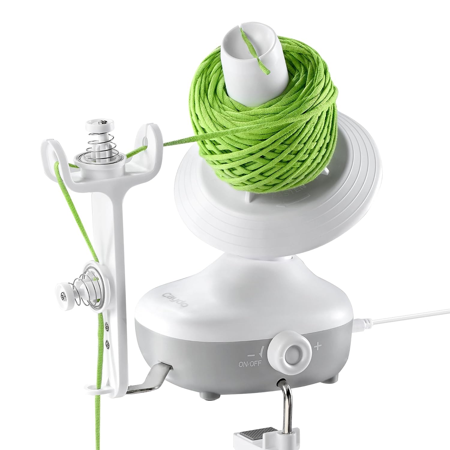 Caydo Electric Yarn Winder M1, Effortless Yarn Organizer for Crochet Lovers | Auto Winding with Dual Tension Spring Stepless