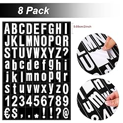 8 Sheets Self-Adhesive Vinyl Letters Numbers