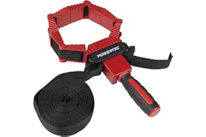 POWERTEC Strap Clamps for Woodworking – Quick Release Band Clamps with Ergonomic Handle, Adjustable Picture Frame Clamp, 13 f