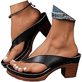 Chunky Heel Sandals for Women Summer Dressy 2026,Arch Support Orthopedic Wedges Sandal Slip-On Open Toe Heeled Flip Flops Bridal Party Wedding Comfortable Casual Thong