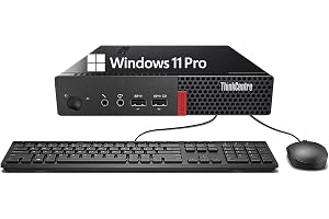 Lenovo ThinkCentre M710q Tiny Desktop, Core 6th Gen, 8GB DDR4 RAM, 256GB SSD, DisplayPort, Keyboard & Mouse, WiFi, BT, Windows 11 Pro (Renewed)