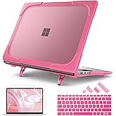 May Chen for Microsoft Surface Laptop 13.8 inch, 2024 Windows 11 AI + PC, 7th Edition Touchscreen Display, [Heavy Duty][Dual Layer] Kickstand Hard Case Cover with Rubberized TPU Bumper, Rose