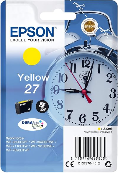 Epson 27 Yellow DURABrite Ultra Ink Cartridge for WF-3620DWF Series