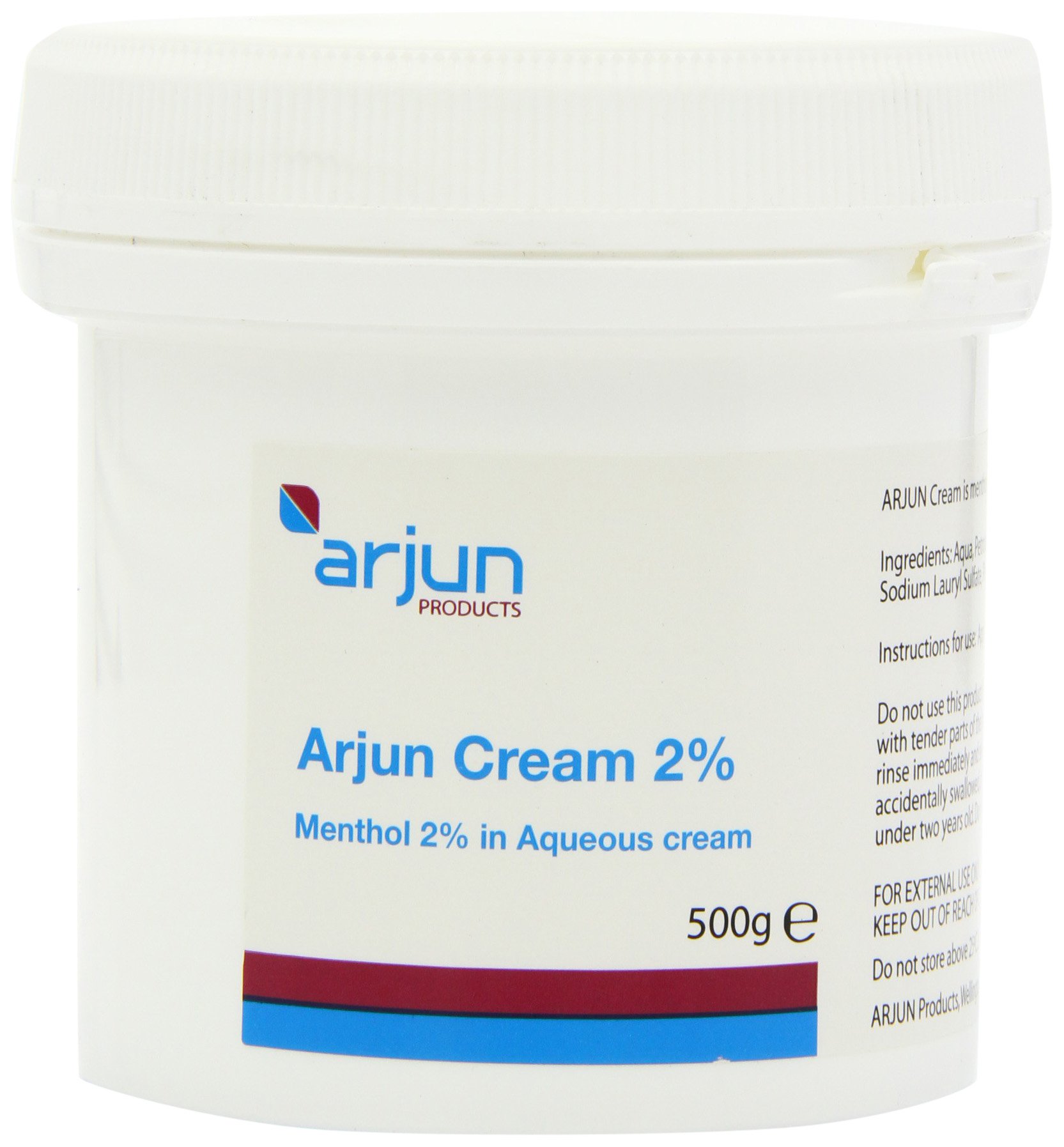 Arjun 2% Menthol Aqueous Cream 500g