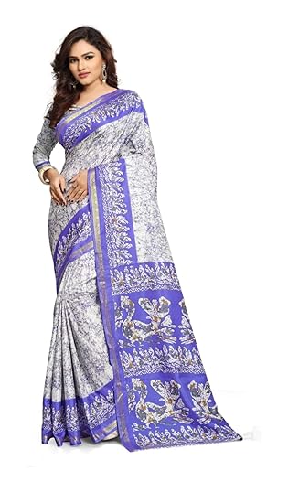 Womens soft silk saree with unstitched blouse piece [Rhytm silk saree]