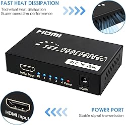 HDMI Splitter 1 in 4 Out, 4Kx2K @30Hz