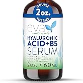 Eva Naturals Hyaluronic Acid + B5 Serum for Face – Ultra Hydrating Vitamin C & B5 Facial Serum for Deep Moisturizing, Wrinkle & Dark Spot Treatment, Skin Firming & Renewal