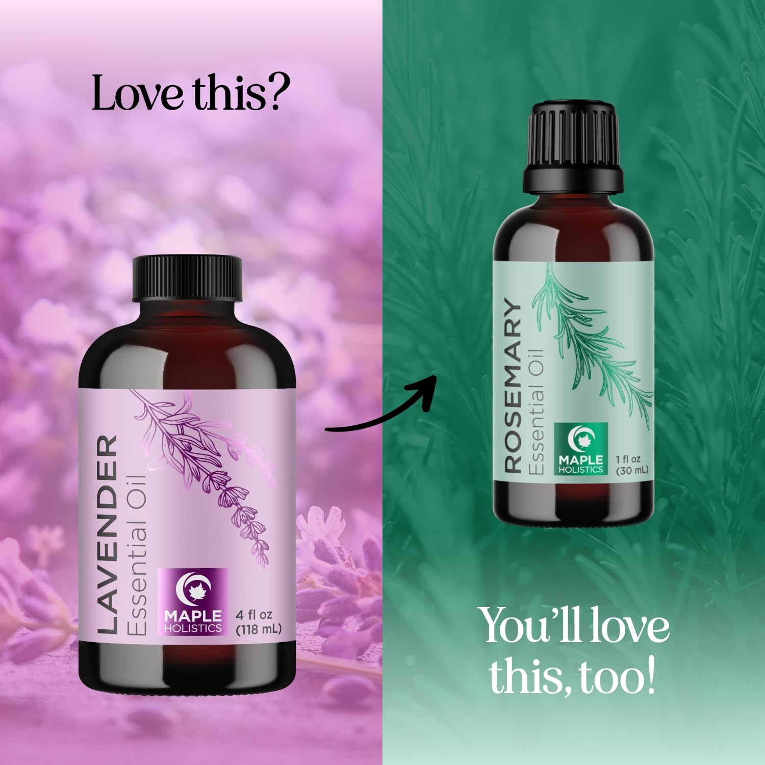 Pure Lavender Essential Oil - Lavender Oil for Hair Skin and Nails Plus Aromatherapy Diffusers Humidifiers Linens and Baths for at Home Spa Self Care - Premium Grade Non-GMO in Glass Bottle (4 Fl Oz)