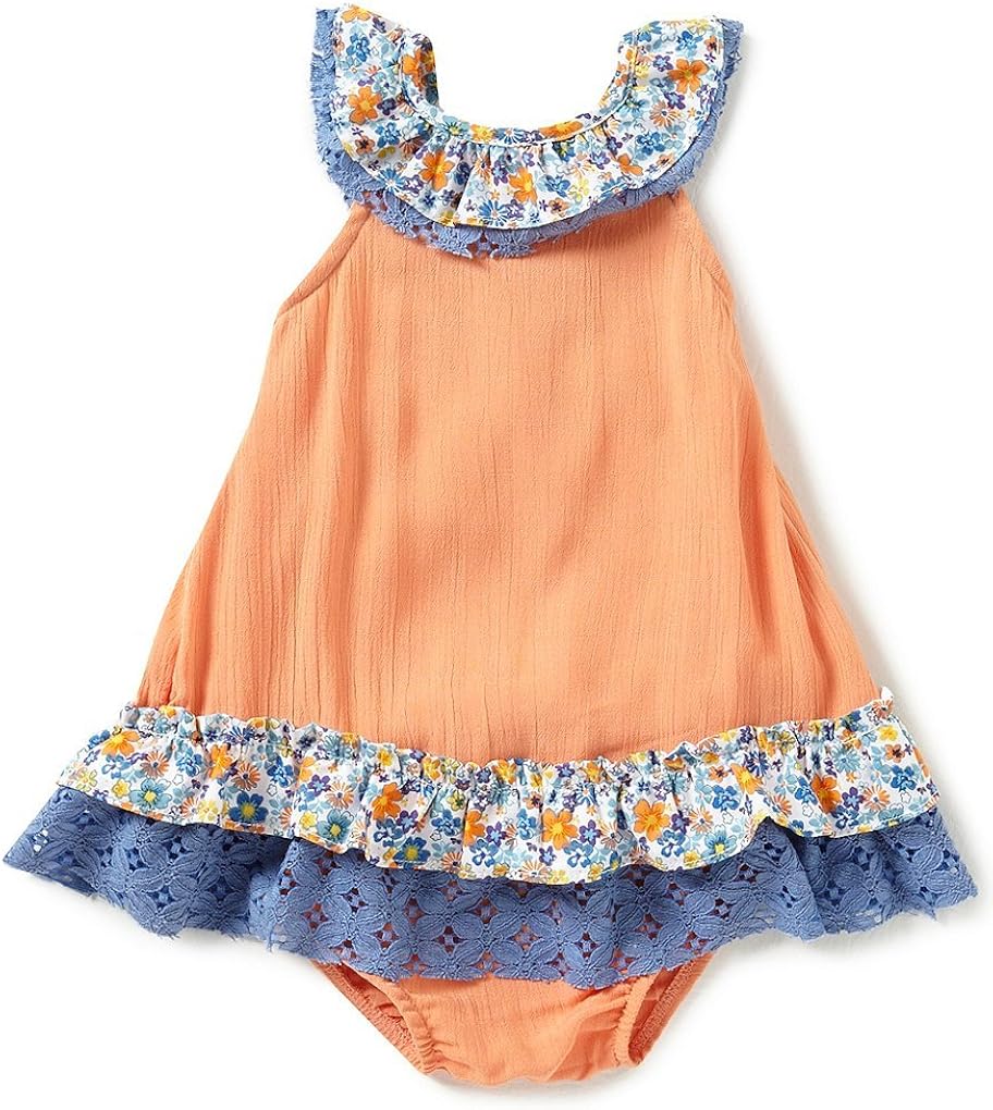 orange and blue sundress