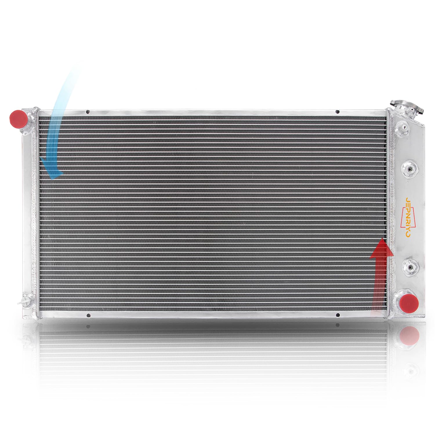 Photo 1 of Jepnriyo 3 Row Aluminium Radiator CU232 Replacement for 1997-1992 Cadillac Brougham Fleetwood DeVille Pontiac 1977 1978 1979 1980 1981 1982 1983 1984 1985 1986 87 88 89 90 91 92 Core