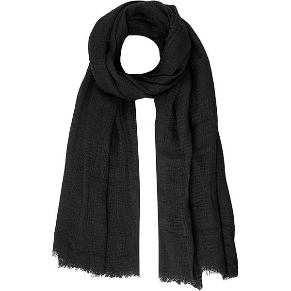 Women Summer Cotton Blend Crinkle Vintage Soft Long Scarf