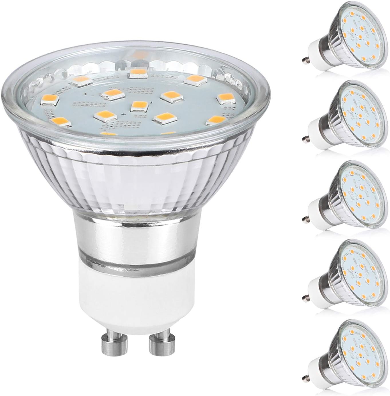 Reteck 5er Pack GU10 LED Lampe, Ersatz für 50W Halogenlampen,380LM