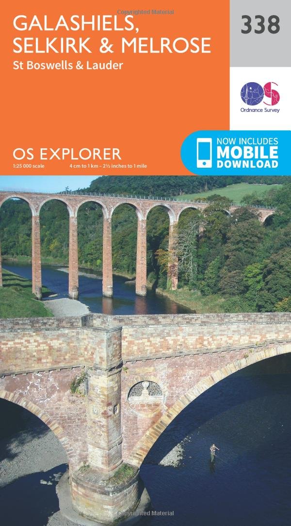 Galashiels, Selkirk & Melrose Map | St Boswell’s & Lauder | Ordnance Survey | OS Explorer Map 338 | Scotland | Walks | Hiking | Maps | Adventure