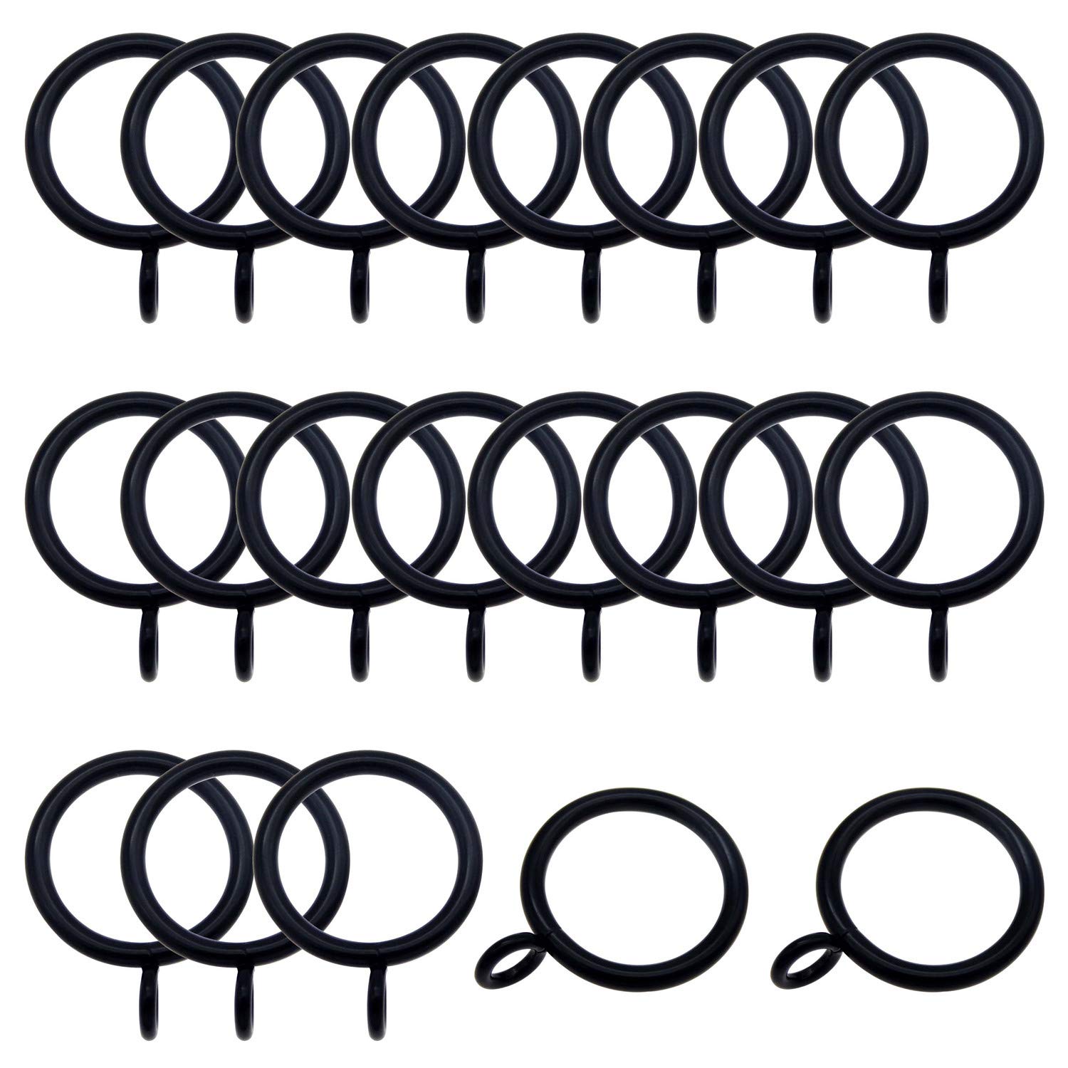 10 pcs 28mm Black Metal Curtain Rings Drapery Voile Pole Rod Hoops Eyelet Loops Slide Rings