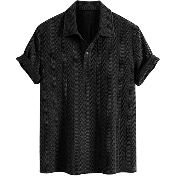 Hardaddy Men's Striped Short Sleeve Shirt – Casual Button-Down Hawaiian Beach Shirt