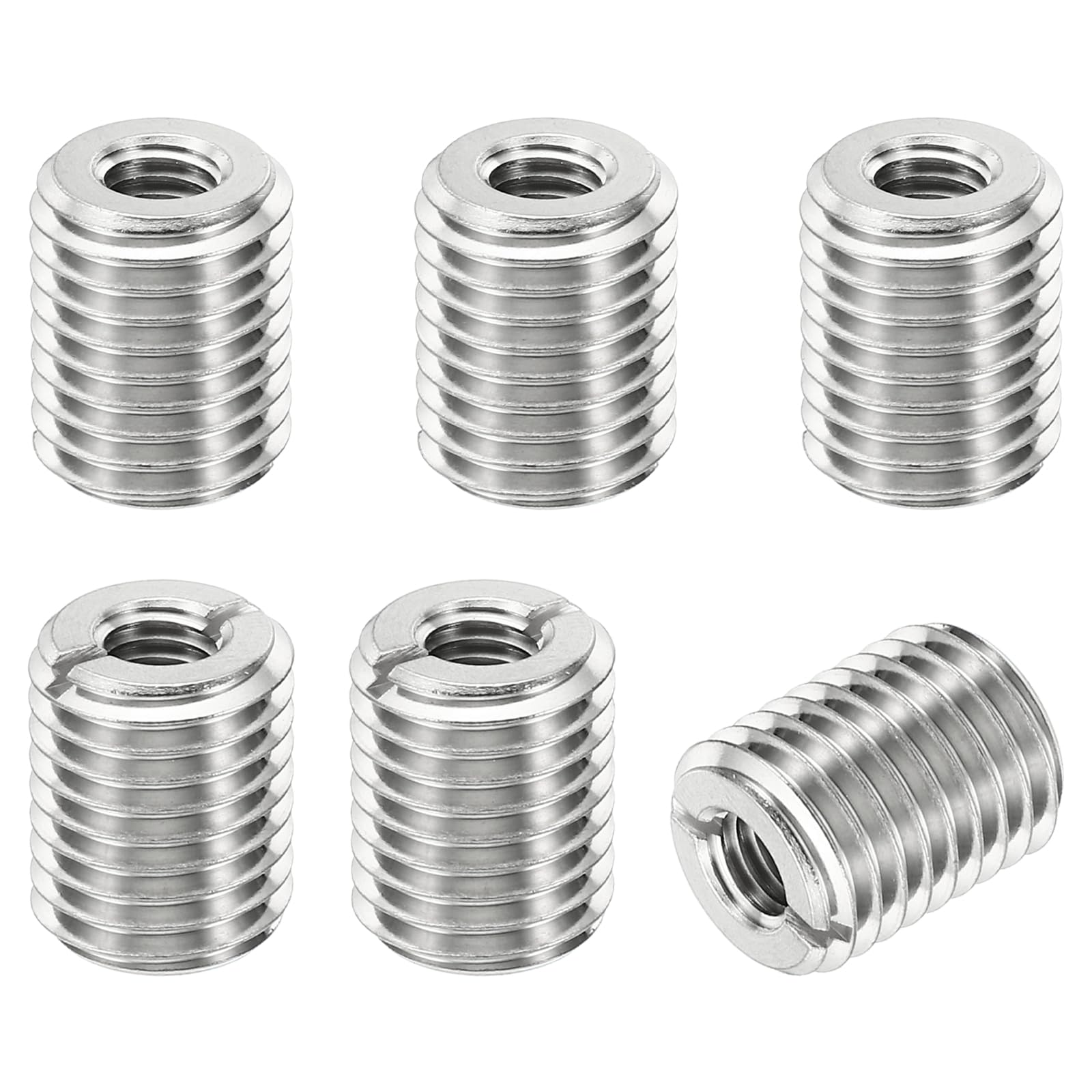 PATIKIL Thread Adapters Sleeve Reducing Nut, 6 Pcs M16x2 Male to M8x1.25 Female Repairing Insert Nut Screw Reducer Stainless Steel Fastener 20mm — image 1