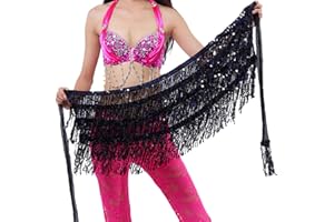 Wuchieal Belly Dance Skirt Hip Scarf Dance Hip Belt Latin Dance Hula Hip Scarf