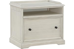 OFFICE STAR OSP Home Furnishings Country Meadows Lateral File Cabinet with Top Shelf, Antique White